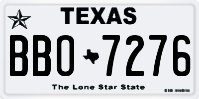 TX license plate BBO7276