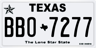 TX license plate BBO7277