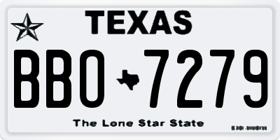 TX license plate BBO7279