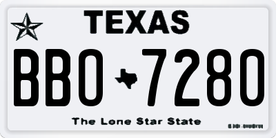 TX license plate BBO7280