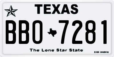 TX license plate BBO7281