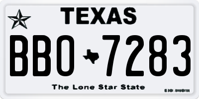 TX license plate BBO7283