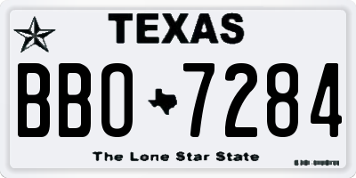 TX license plate BBO7284