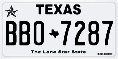 TX license plate BBO7287