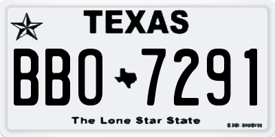 TX license plate BBO7291