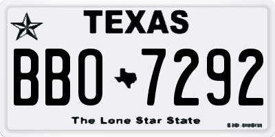 TX license plate BBO7292