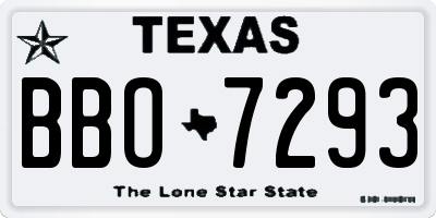 TX license plate BBO7293