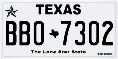 TX license plate BBO7302