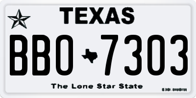 TX license plate BBO7303