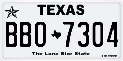 TX license plate BBO7304