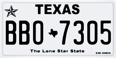 TX license plate BBO7305