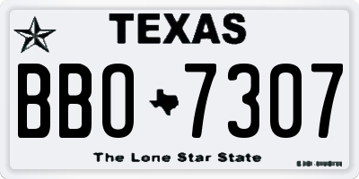 TX license plate BBO7307