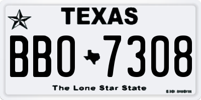 TX license plate BBO7308