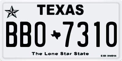 TX license plate BBO7310