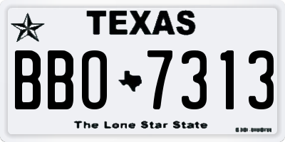 TX license plate BBO7313