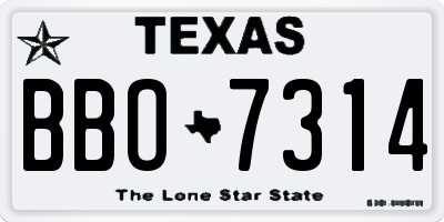TX license plate BBO7314