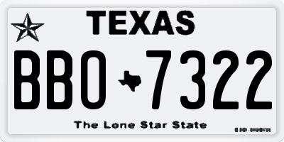 TX license plate BBO7322