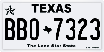 TX license plate BBO7323