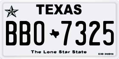 TX license plate BBO7325