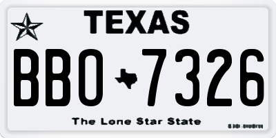TX license plate BBO7326