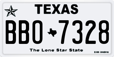 TX license plate BBO7328