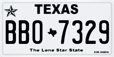 TX license plate BBO7329
