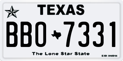 TX license plate BBO7331