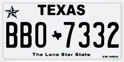 TX license plate BBO7332