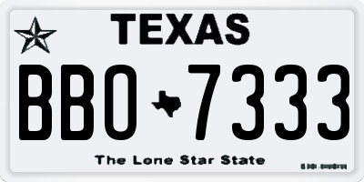 TX license plate BBO7333