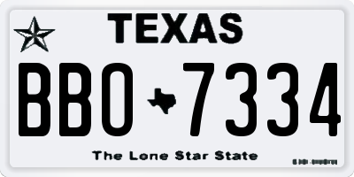 TX license plate BBO7334