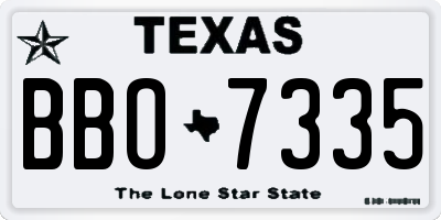 TX license plate BBO7335