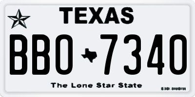 TX license plate BBO7340