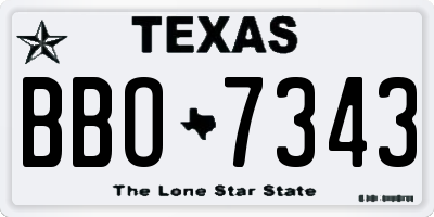 TX license plate BBO7343