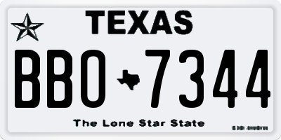 TX license plate BBO7344