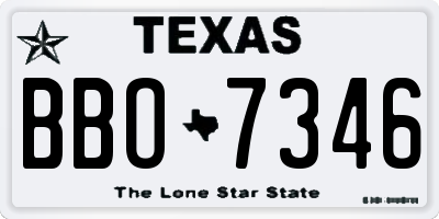 TX license plate BBO7346
