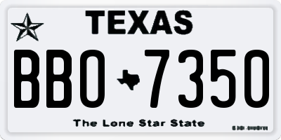 TX license plate BBO7350