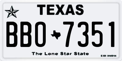 TX license plate BBO7351