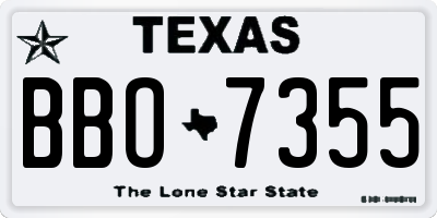 TX license plate BBO7355