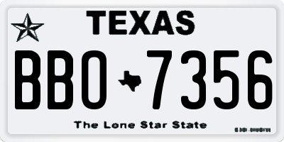 TX license plate BBO7356