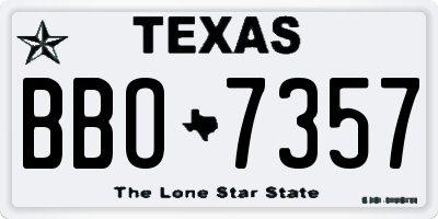 TX license plate BBO7357