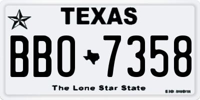 TX license plate BBO7358