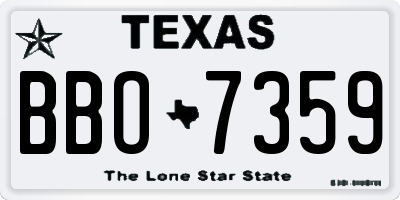 TX license plate BBO7359