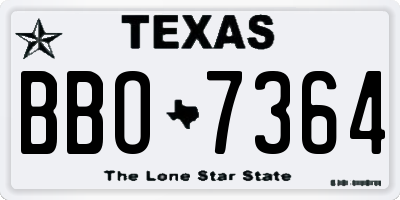 TX license plate BBO7364