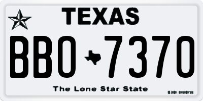 TX license plate BBO7370