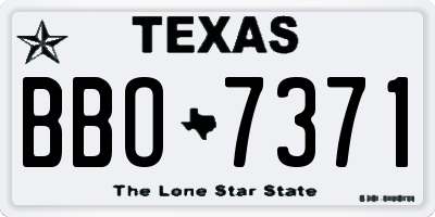 TX license plate BBO7371