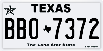 TX license plate BBO7372