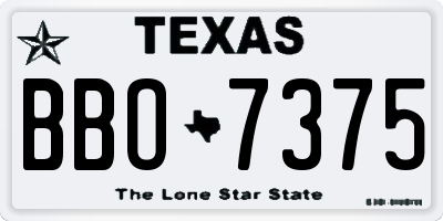 TX license plate BBO7375