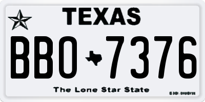 TX license plate BBO7376