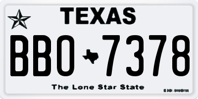TX license plate BBO7378