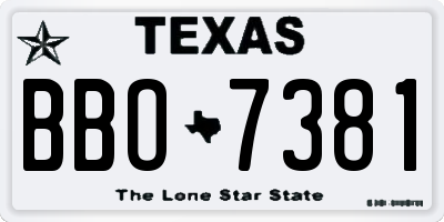 TX license plate BBO7381